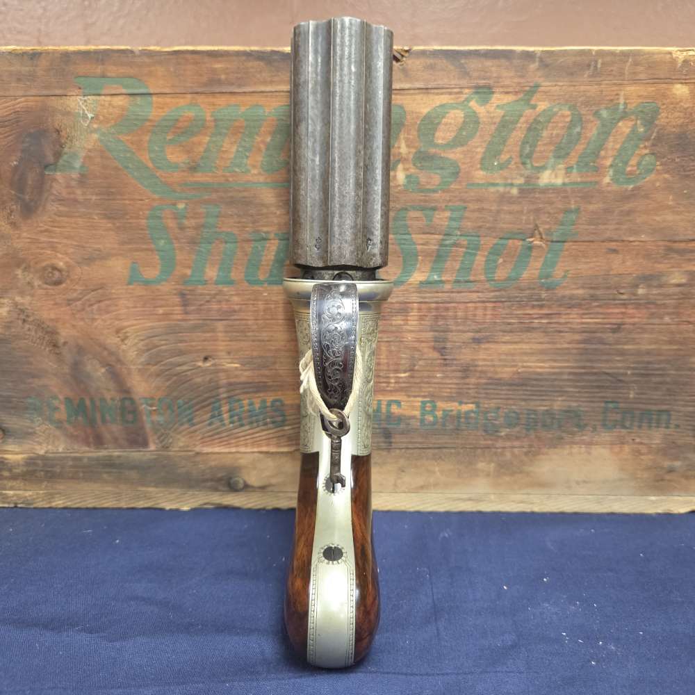 Antique English Bar-Hammer Pepperbox by J. Blissett w/ Original Box & Accs.-img-16