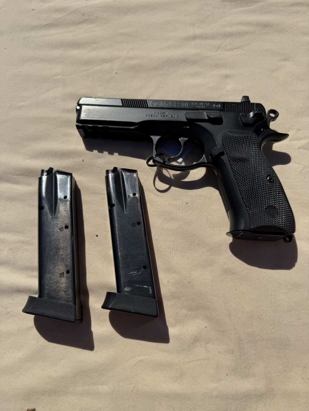 CZ 75 SP-01 Tactical 9mm Semi Auto Handgun Like New 3 Magazines-img-0