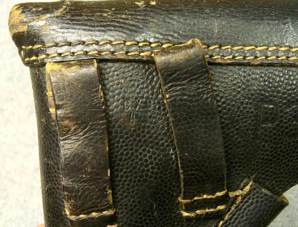 WWII GERMAN P38 CYQ MATCH good. BORE SPREEWERKE  PEEBLE GRAIN CXB HOLSTER  -img-25