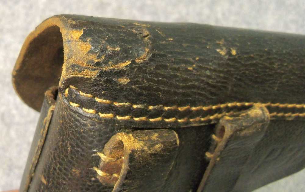 WWII GERMAN P38 CYQ MATCH good. BORE SPREEWERKE  PEEBLE GRAIN CXB HOLSTER  -img-26
