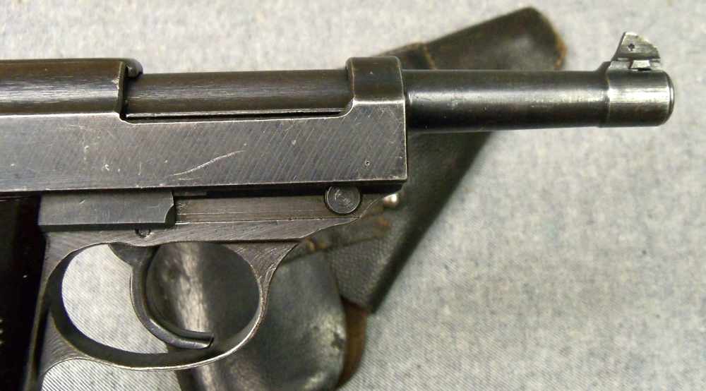 WWII GERMAN P38 CYQ MATCH good. BORE SPREEWERKE  PEEBLE GRAIN CXB HOLSTER  -img-2