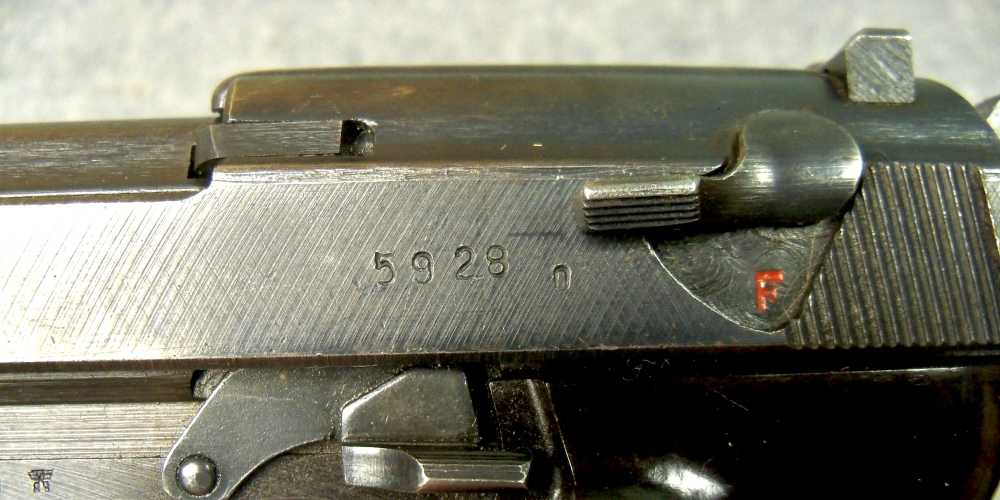 WWII GERMAN P38 CYQ MATCH good. BORE SPREEWERKE  PEEBLE GRAIN CXB HOLSTER  -img-8
