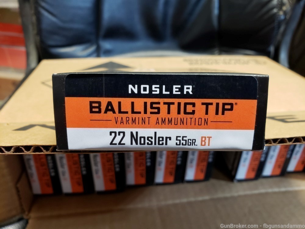 IN STOCK NEW 200 ROUNDS 22 NOSLER BALLISTIC TIP VARMINT 55 GRAIN GR 55GR BT-img-1