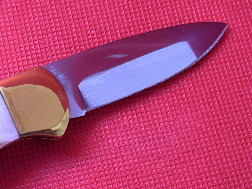 Vintage Falcon Famous Blades Italy Medium Stag Lockback Pocket Knife NOS-img-12