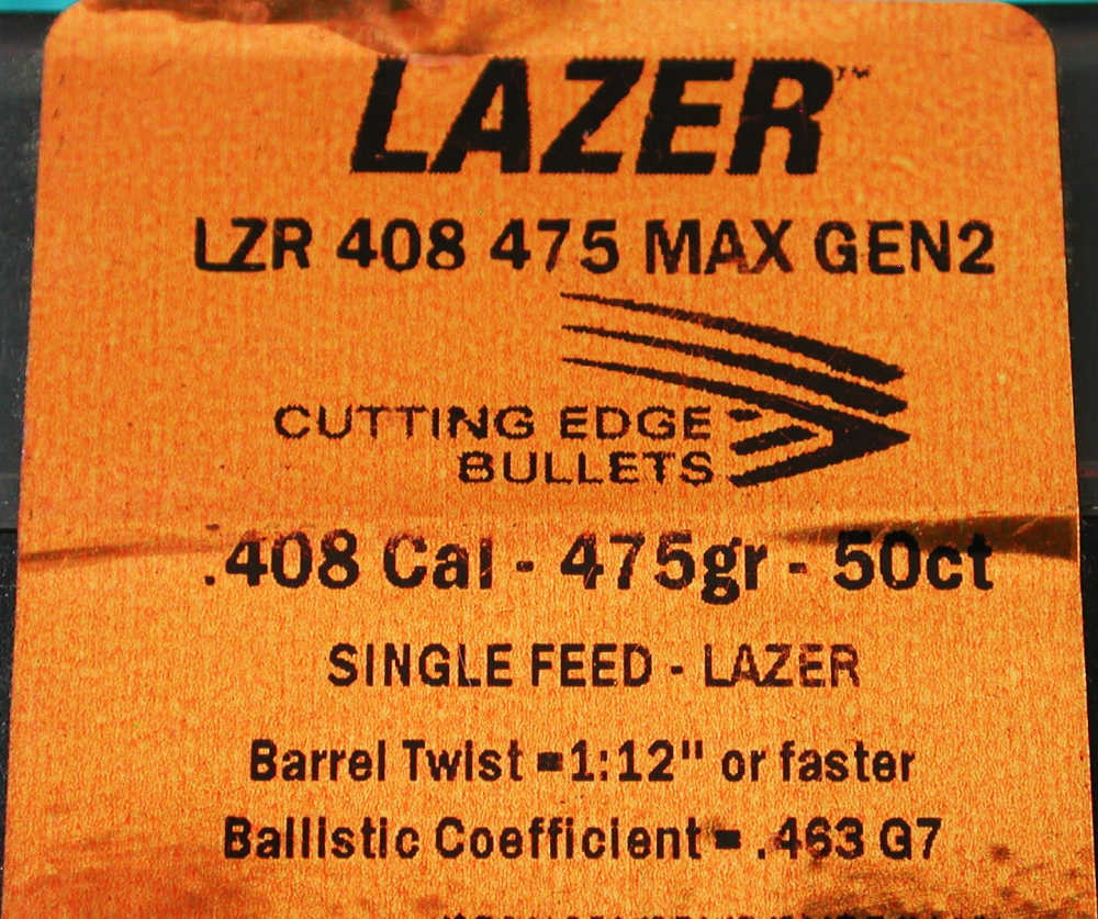 .408 475gr SINGLE FEED Lazer- Tipped Hollow Point Cutting Edge Bullets Bull-img-2