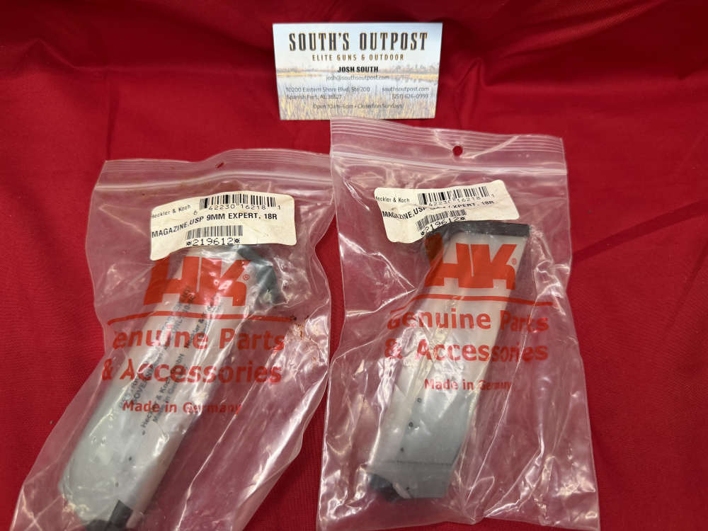 Lot of 2 HK USP Expert 9mm 18rd Jet Funnel Mag NOS! LE Restricted #SO326-img-0