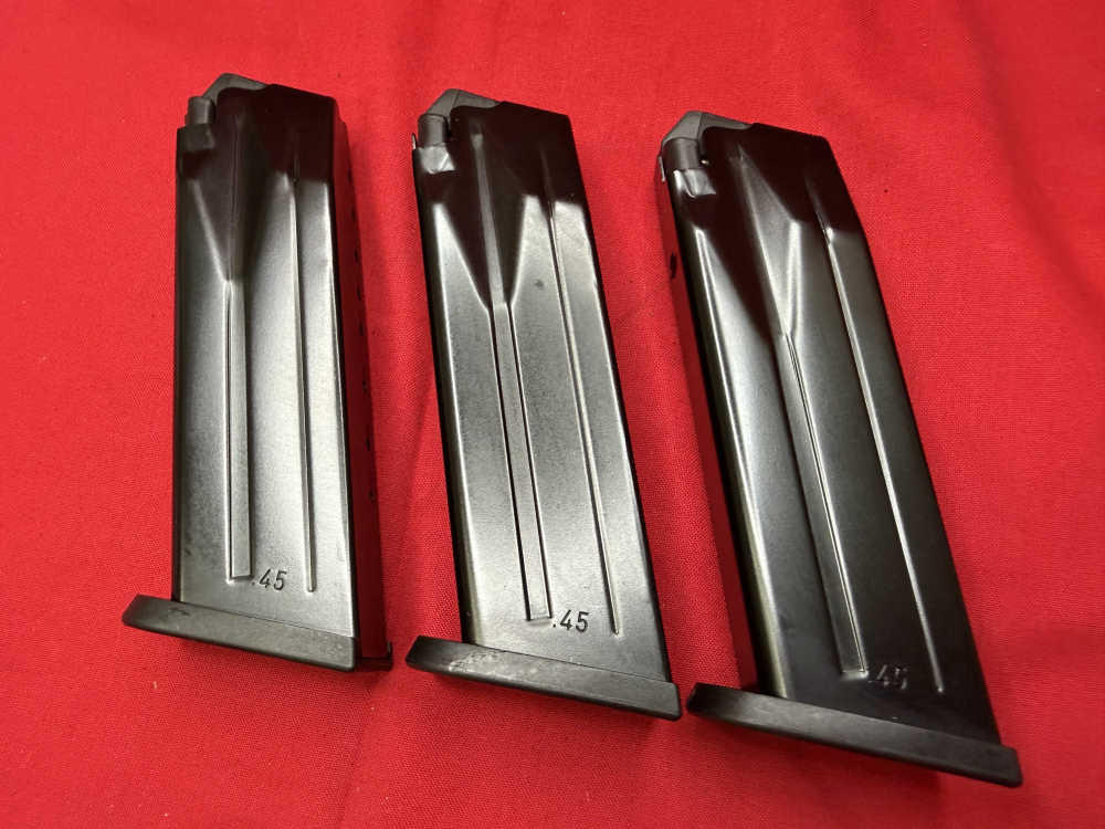 3 NOS Factory HK USP 45 Magazines – 12-Round .45 ACP – Genuine H&K #SO327-img-1