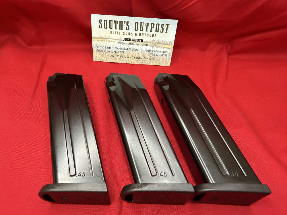 3 NOS Factory HK USP 45 Magazines – 12-Round .45 ACP – Genuine H&K #SO327-img-0