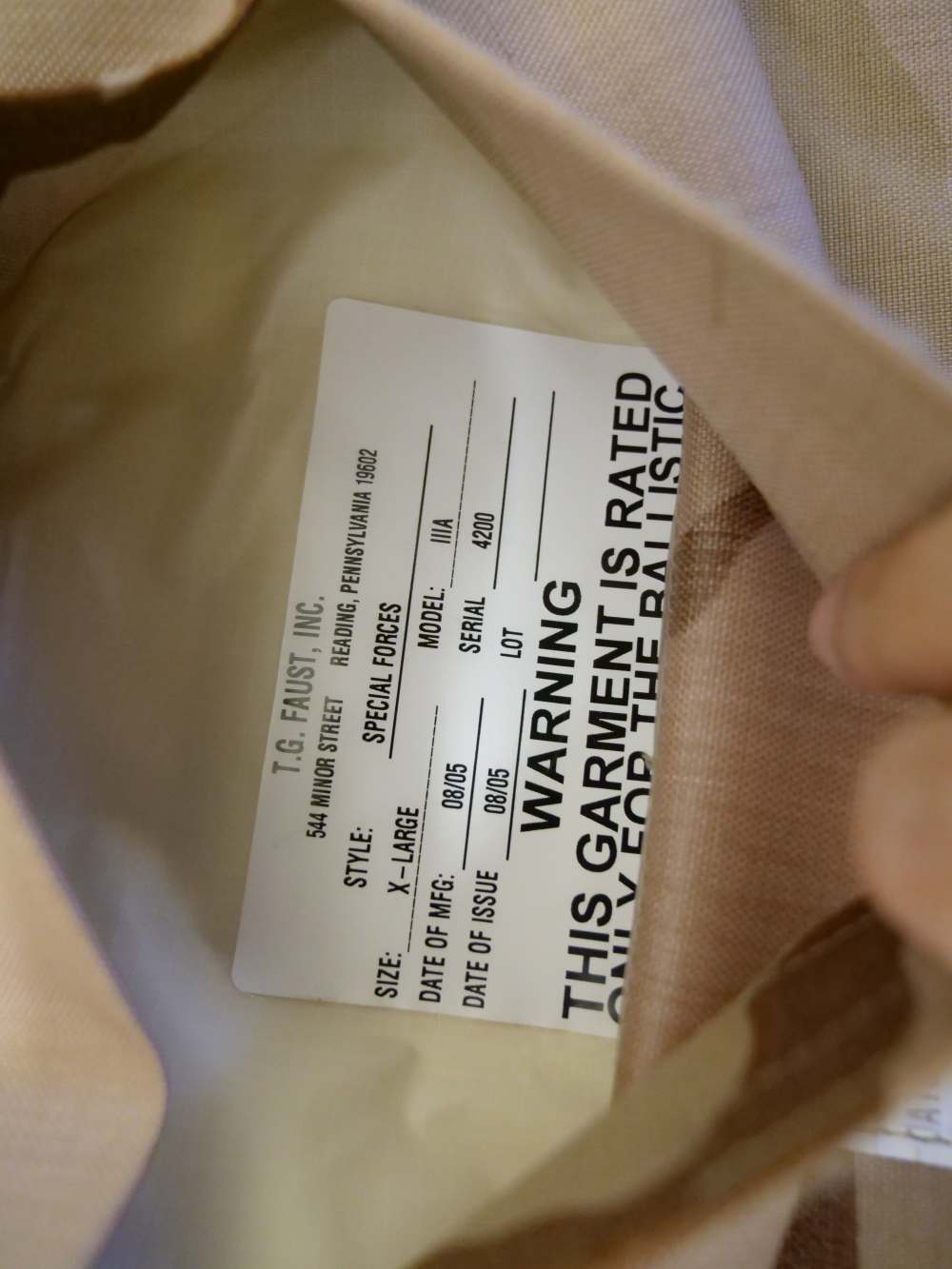 T.G. Faust Special Forces IIIA DCU Body Armor 2 Level IV Plates V23 Kevlar-img-6