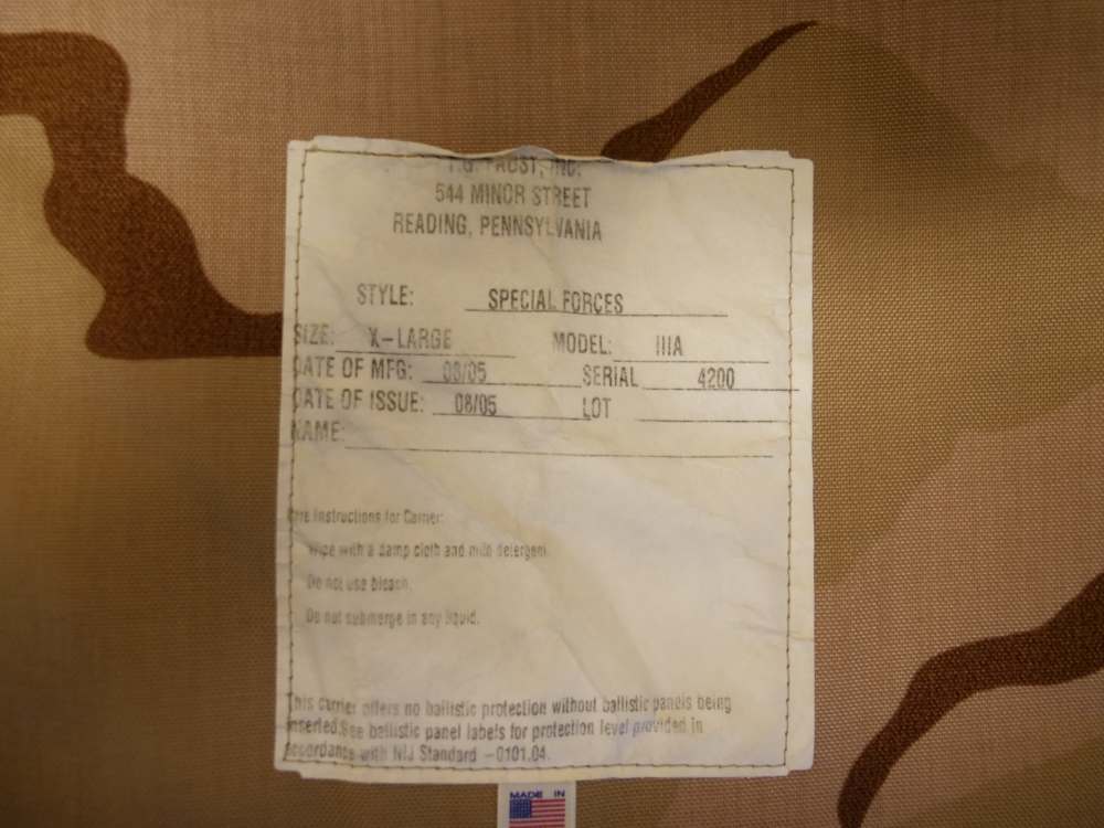 T.G. Faust Special Forces IIIA DCU Body Armor 2 Level IV Plates V23 Kevlar-img-5