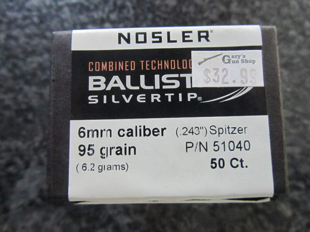 Nosler 6mm Bullets 95 grain Ballistic Silvertip #51040-img-0