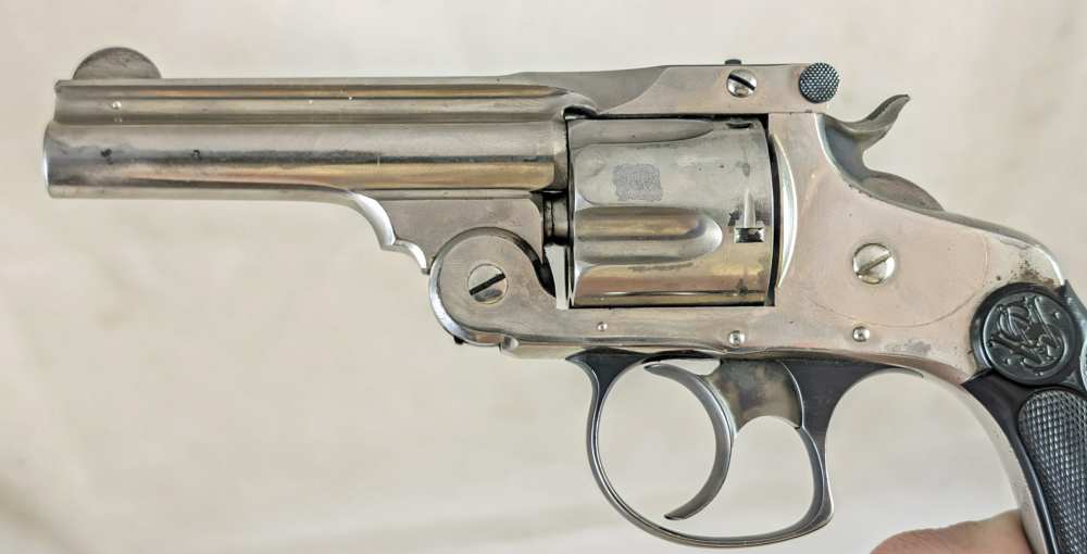 1880s Smith & Wesson Double Action 4th Model 32 Revolver S&W Nickel-img-2