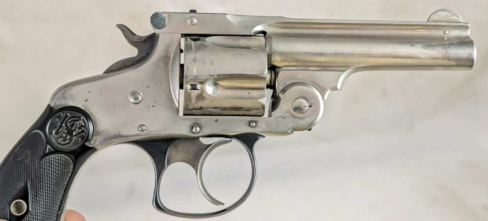 1880s Smith & Wesson Double Action 4th Model 32 Revolver S&W Nickel-img-3