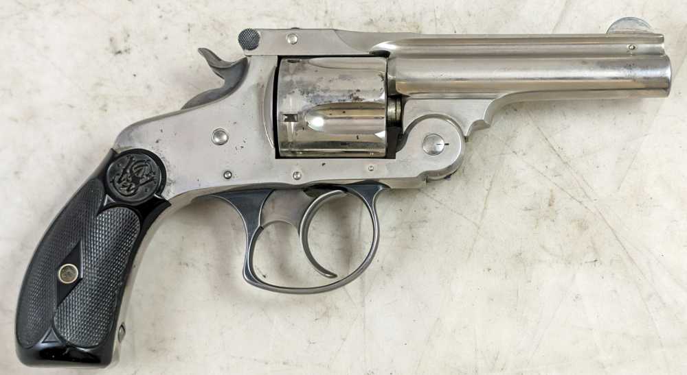 1880s Smith & Wesson Double Action 4th Model 32 Revolver S&W Nickel-img-0