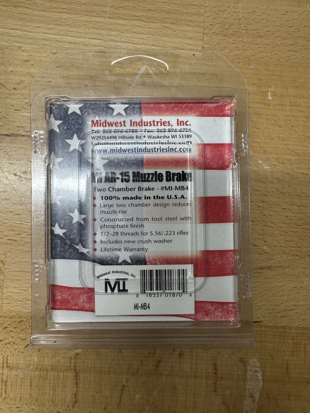 Midwest Industries 2-Chamber Muzzle Brake 1-2x28 Threads Fits .223-.556-img-1