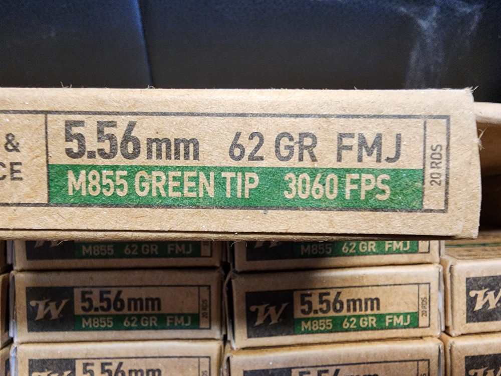NEW! 1000 ROUNDS WINCHESTER 556 62 FMJ GREEN TIP FULL METAL JACKET 556X45-img-3