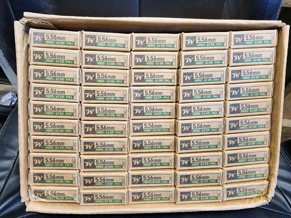 NEW! 1000 ROUNDS WINCHESTER 556 62 FMJ GREEN TIP FULL METAL JACKET 556X45-img-0