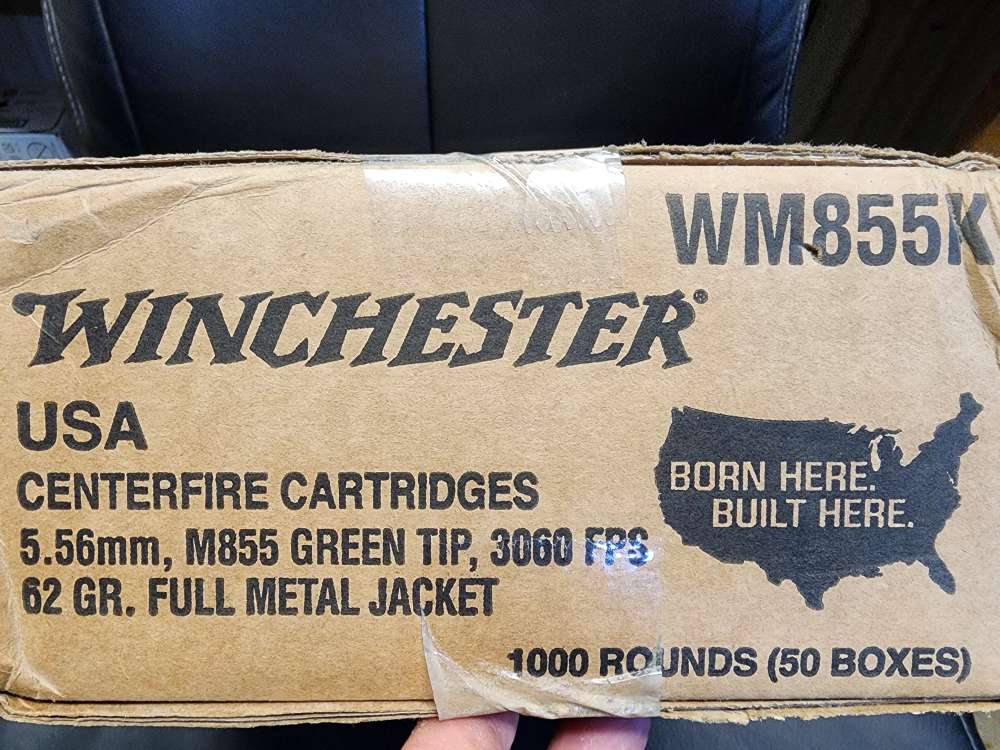 NEW! 1000 ROUNDS WINCHESTER 556 62 FMJ GREEN TIP FULL METAL JACKET 556X45-img-1