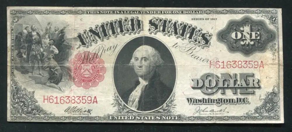 1917 $1 Dollar Bill George Washington Note Money-img-0