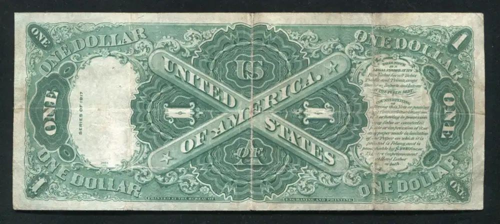 1917 $1 Dollar Bill George Washington Note Money-img-1