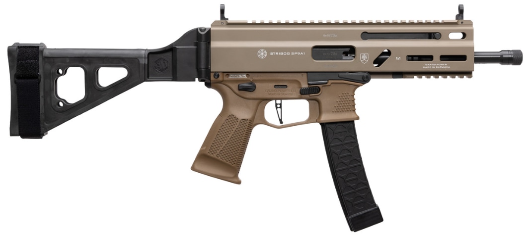 Grand Power Stribog SP9A1 FDE w/ Brace - 9mm - 8" - 197892029933-img-1