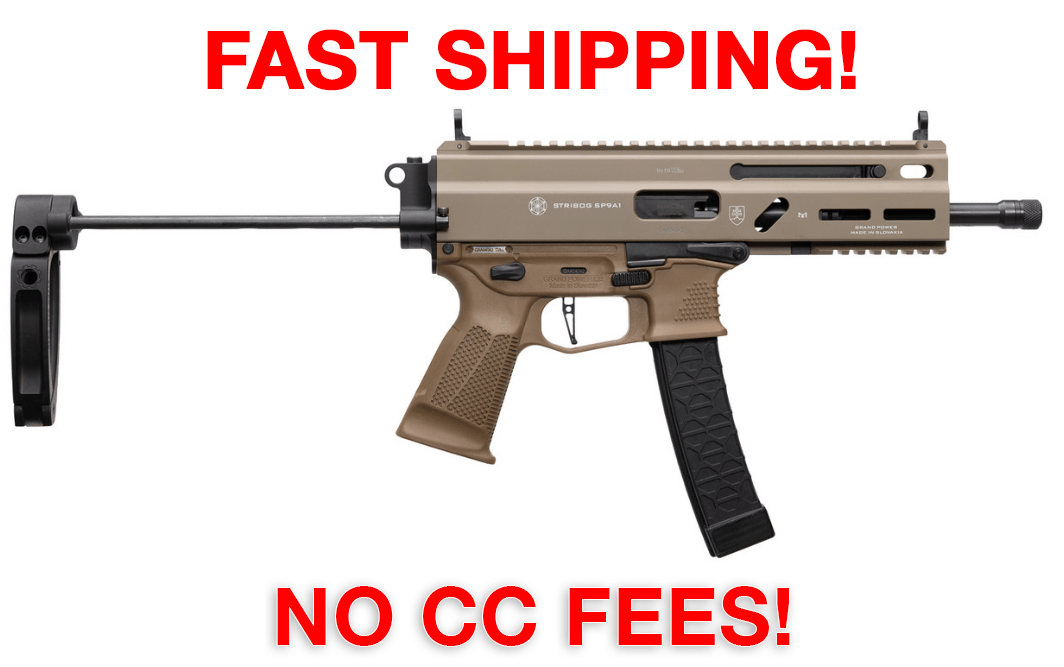 Grand Power Stribog SP9A1 FDE w/ Tailhook Brace - 9mm - 8" - NEW-img-0