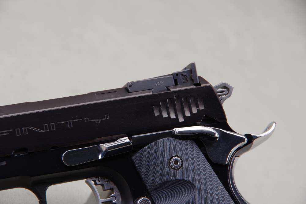 Exceptional Strayer Voigt Infinity 1911 40 S&W 5'' Blue 99%+ -img-4