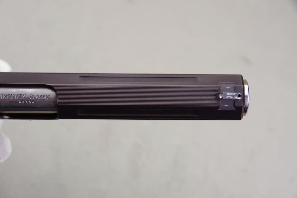 Exceptional Strayer Voigt Infinity 1911 40 S&W 5'' Blue 99%+ -img-13
