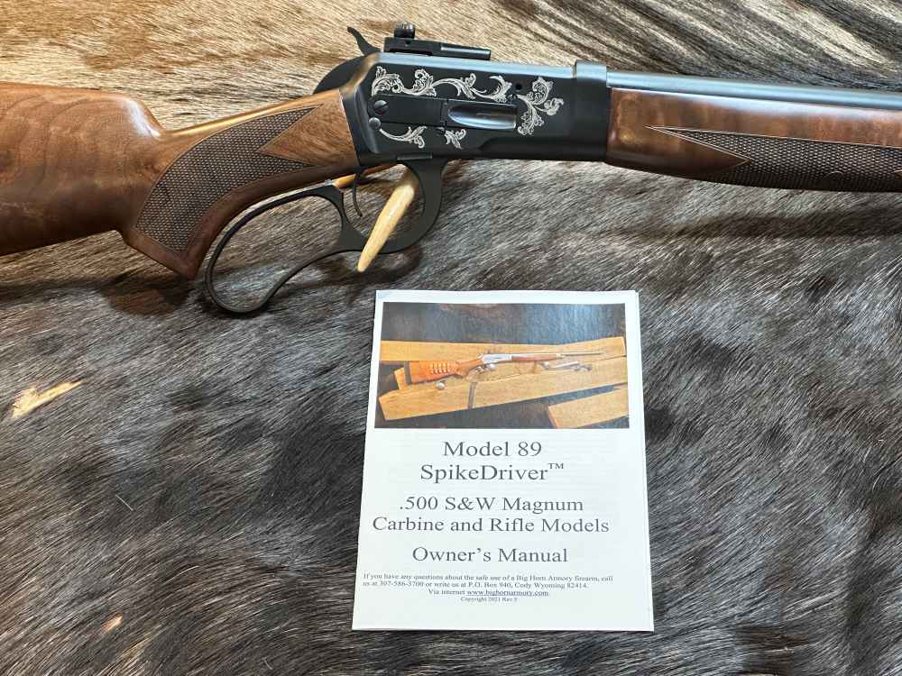 ENGRAVED BIG HORN ARMORY MODEL 89 SPIKE DRIVER 500 S&W, FANCY WALNUT STOCK-img-20