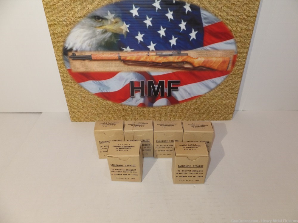 8mm Mauser Ammo Greek Dated 1962 6Bx's 120Rd's Like New-img-0