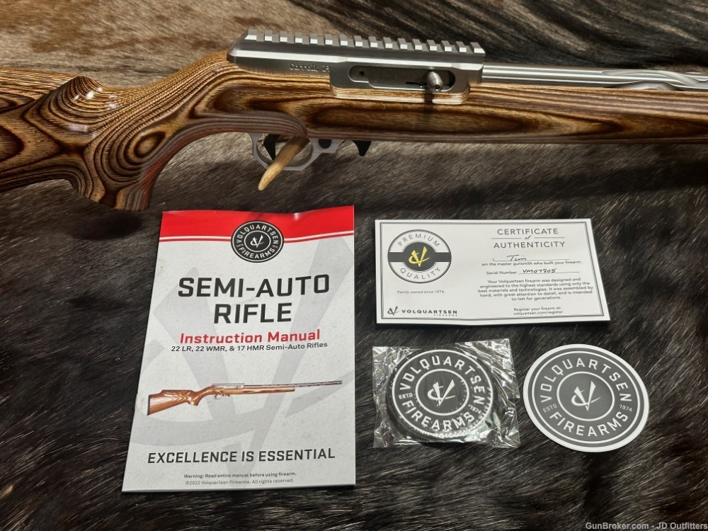 NEW VOLQUARTSEN CUSTOM SF-1 17 HMR RIFLE BROWN LAMINATE SPORTER STOCK-img-19