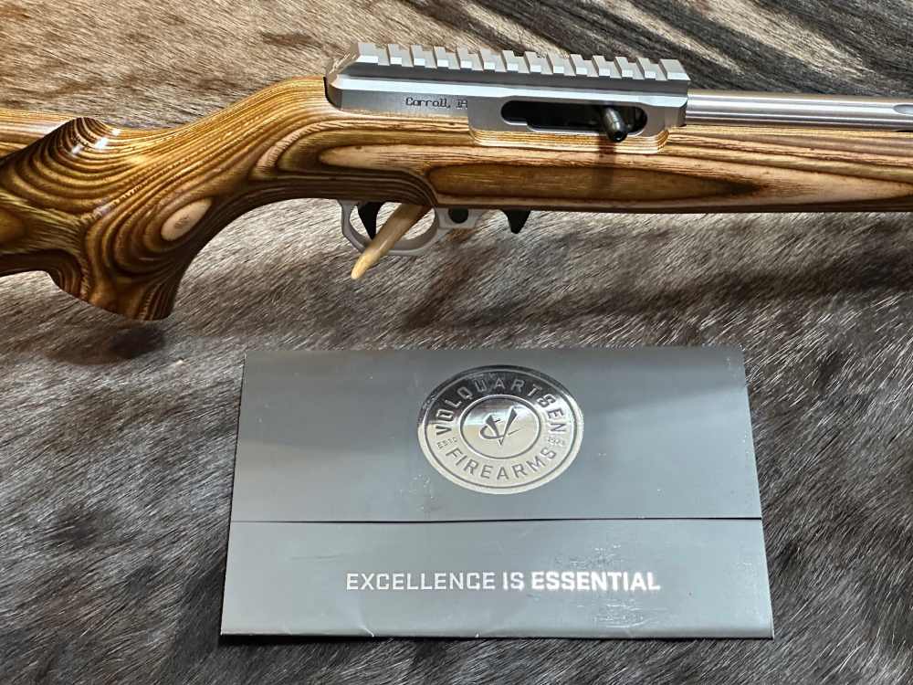 NEW VOLQUARTSEN CUSTOM DELUXE 22 LONG RIFLE, BROWN LAMINATED SPORTER STOCK-img-20