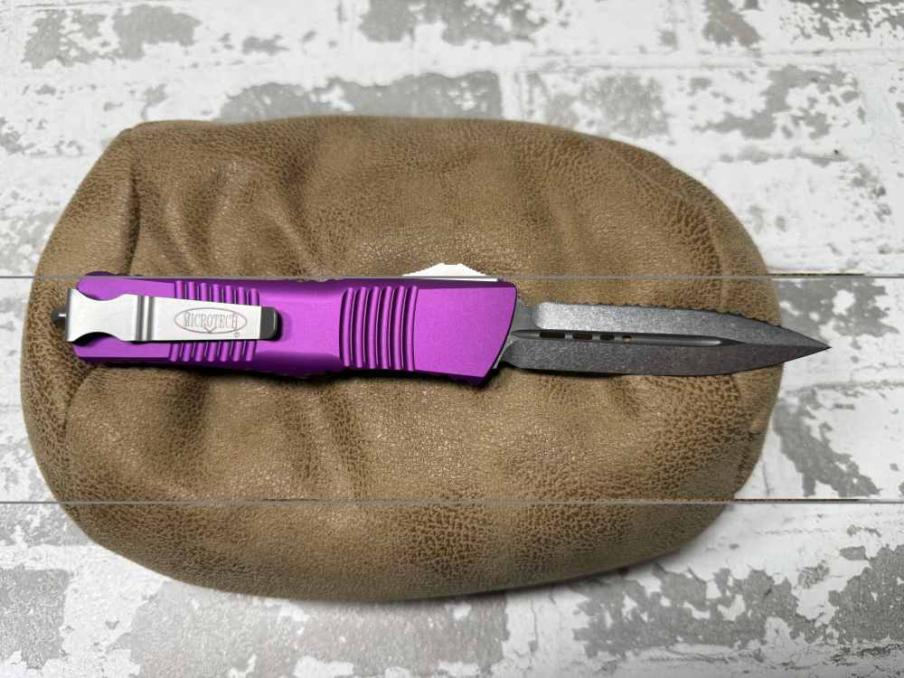 ! BRAND NEW, Microtech, Combat Troodon, D/E, Violet, Stonewash, RARE !-img-2