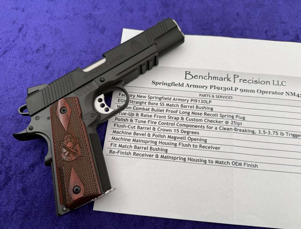Custom Springfield SA 1911 RO OPERATOR 9MM Benchmark Precision Build BP-img-1