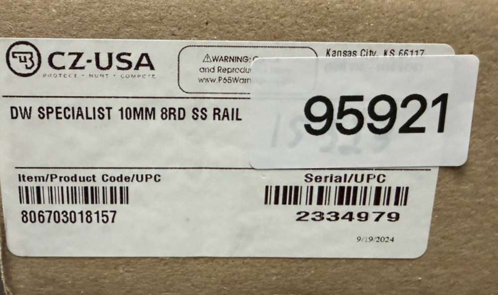 Dan Wesson Specialist 10mm 5" Barrel New In Box-img-2