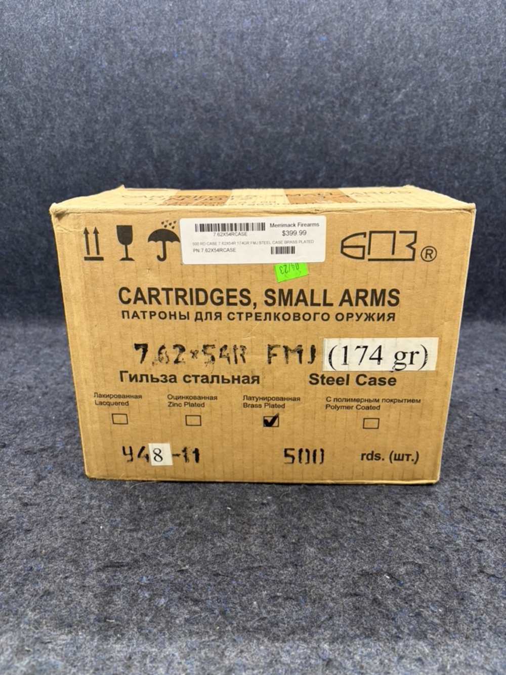 BARNAUL 7.62X54mmR 174gr FMJ STEEL CASED AMMUNITION, 500 RDS-img-0