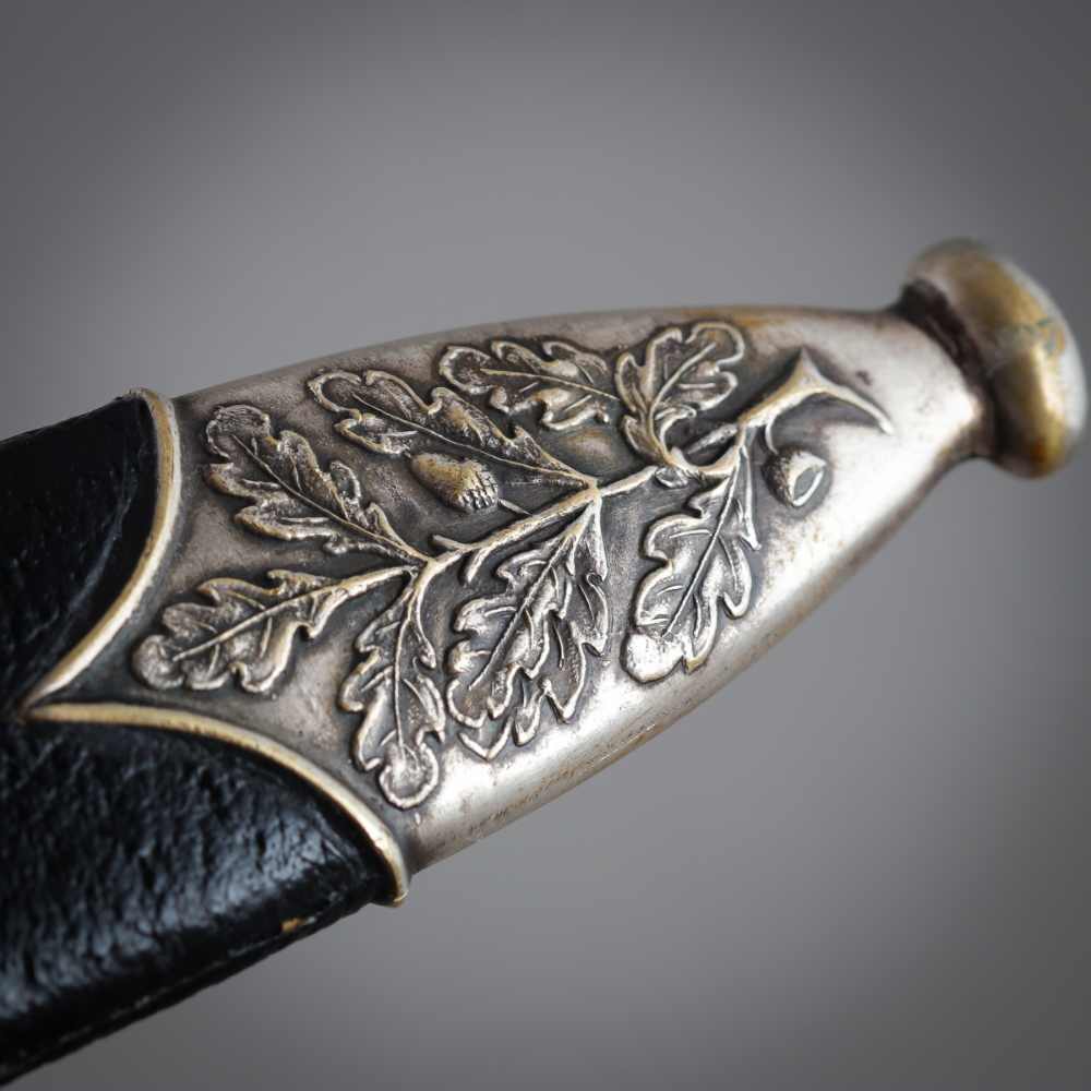FINE 1933 HIGH HONOR SS DAGGER OAK LEAF SCABBARD DAMASCUS STEEL WW2 GERMANY-img-1