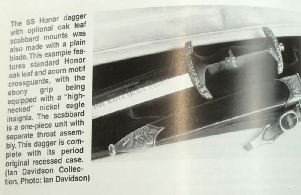 FINE 1933 HIGH HONOR SS DAGGER OAK LEAF SCABBARD DAMASCUS STEEL WW2 GERMANY-img-2