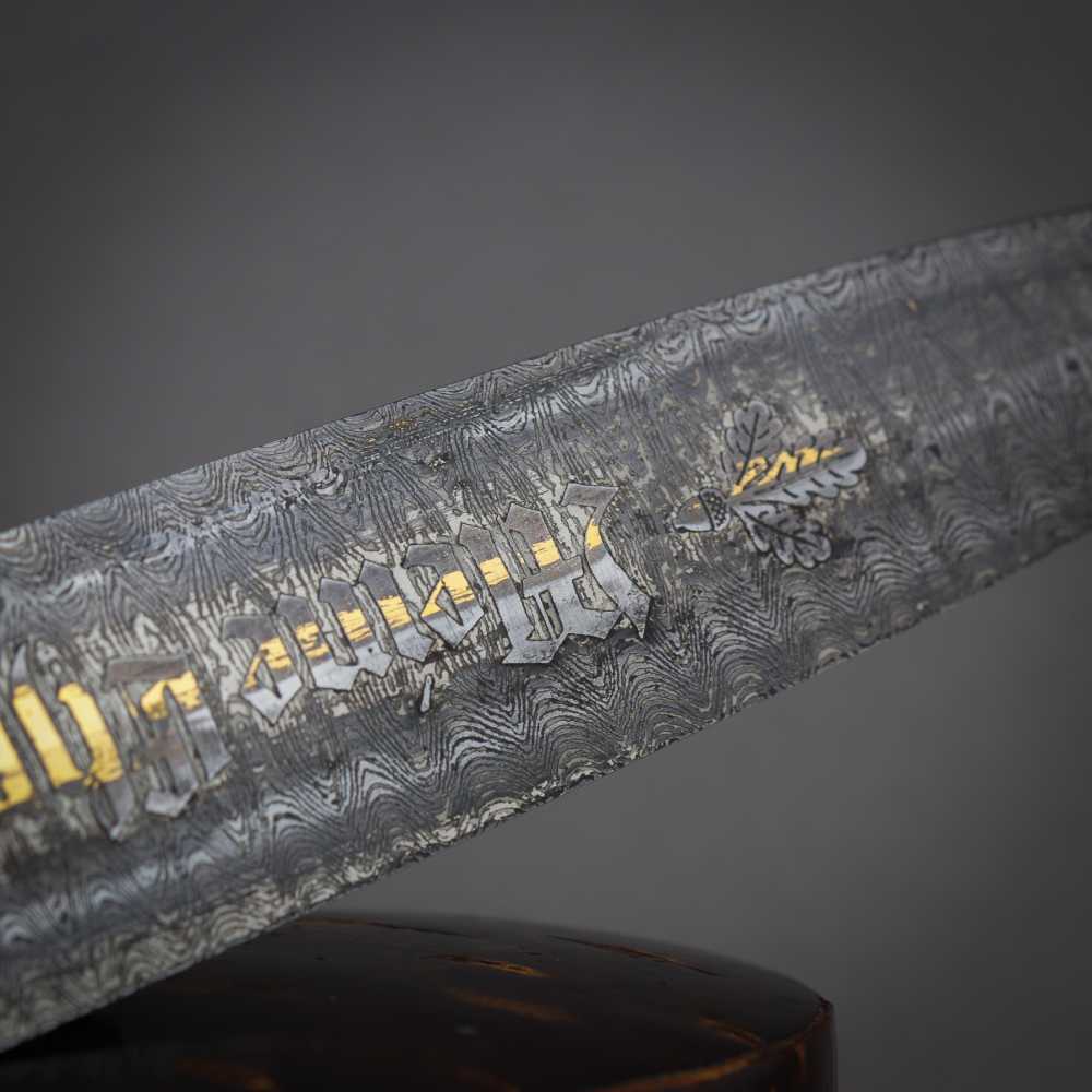 FINE 1933 HIGH HONOR SS DAGGER OAK LEAF SCABBARD DAMASCUS STEEL WW2 GERMANY-img-30