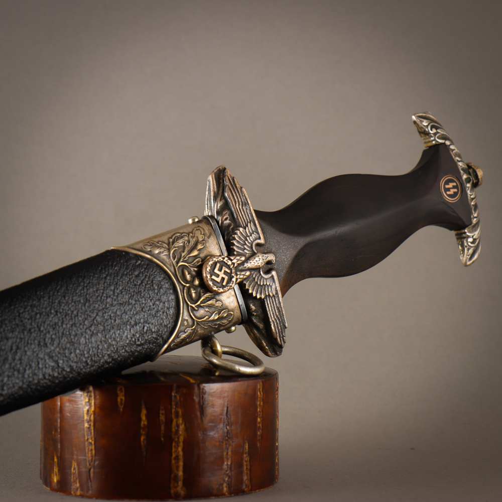 FINE 1933 HIGH HONOR SS DAGGER OAK LEAF SCABBARD DAMASCUS STEEL WW2 GERMANY-img-6