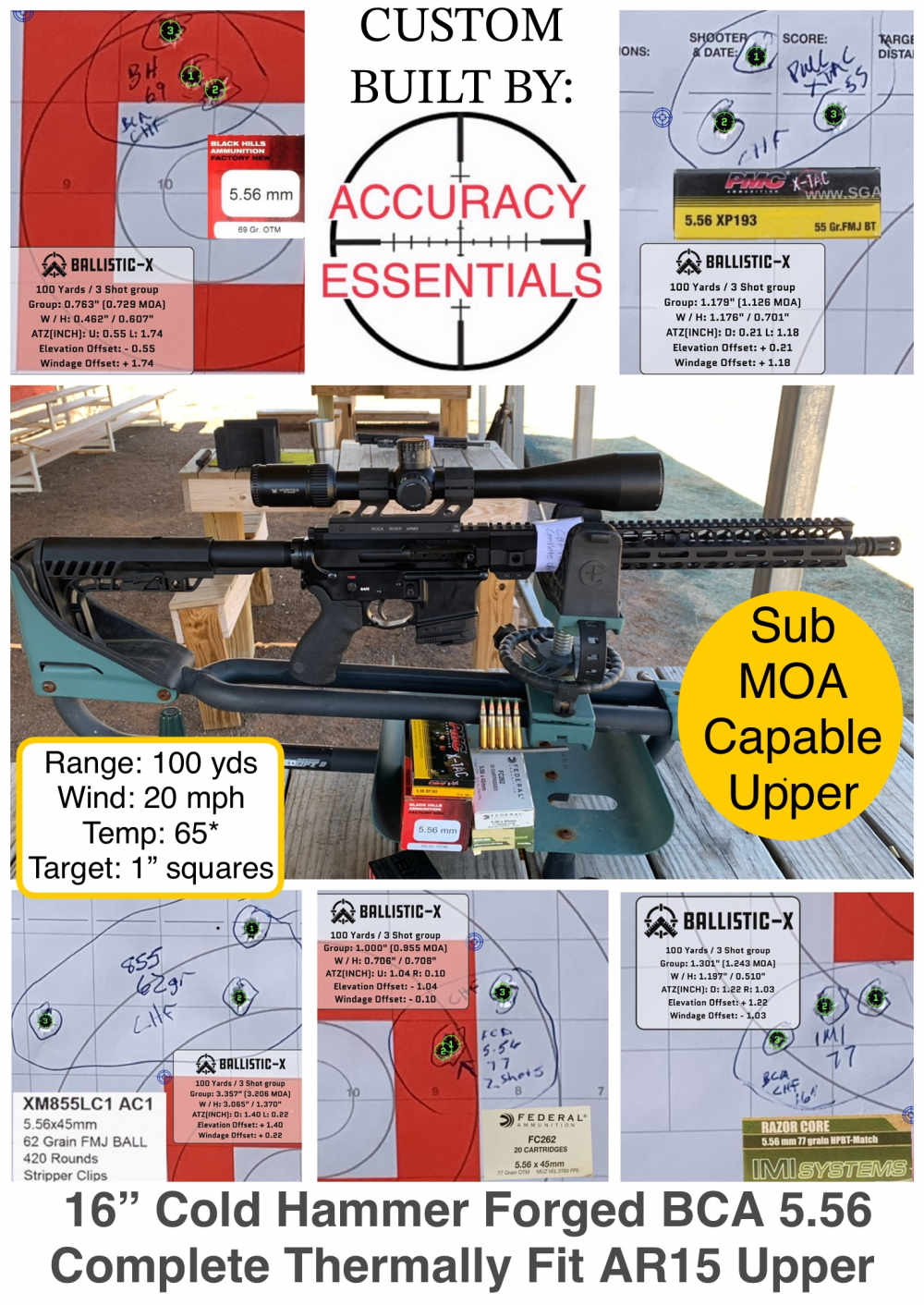 16” CHF barreled 5.56 Custom Sub MOA ACCURIZED Upper-img-1