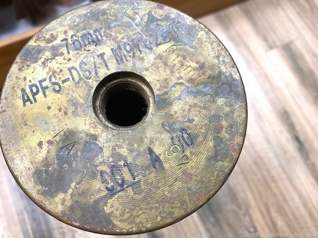 Rare S African Rooikat 76mm APFSDS Brass Tank Case Artillery Shell Inert -img-5