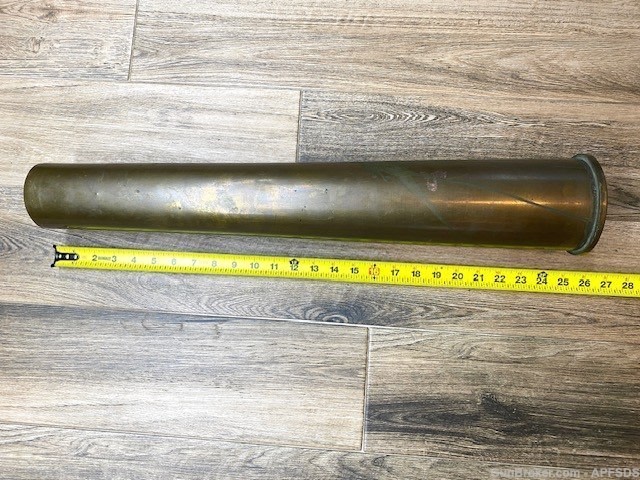 Rare S African Rooikat 76mm APFSDS Brass Tank Case Artillery Shell Inert -img-6