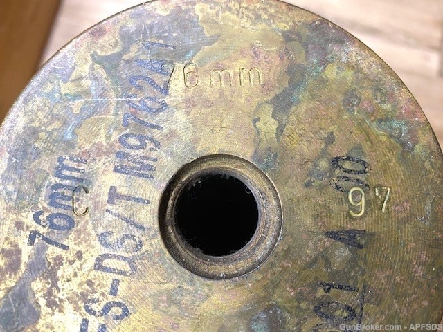 Rare S African Rooikat 76mm APFSDS Brass Tank Case Artillery Shell Inert -img-4