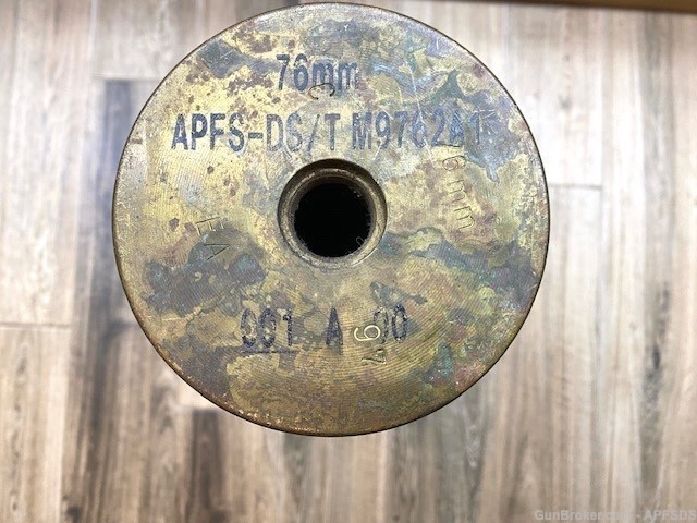 Rare S African Rooikat 76mm APFSDS Brass Tank Case Artillery Shell Inert -img-3