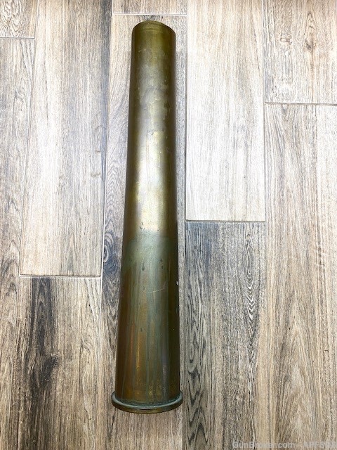 Rare S African Rooikat 76mm APFSDS Brass Tank Case Artillery Shell Inert -img-2
