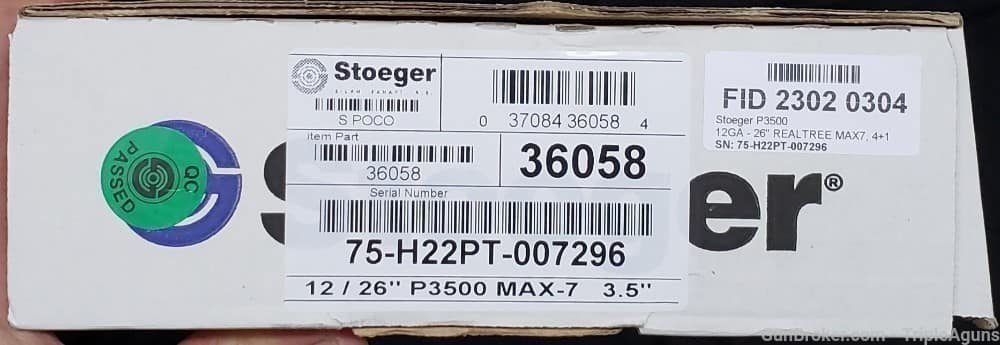 Stoeger P3500 12ga 26in barrel Max 7 camo 36058-img-19
