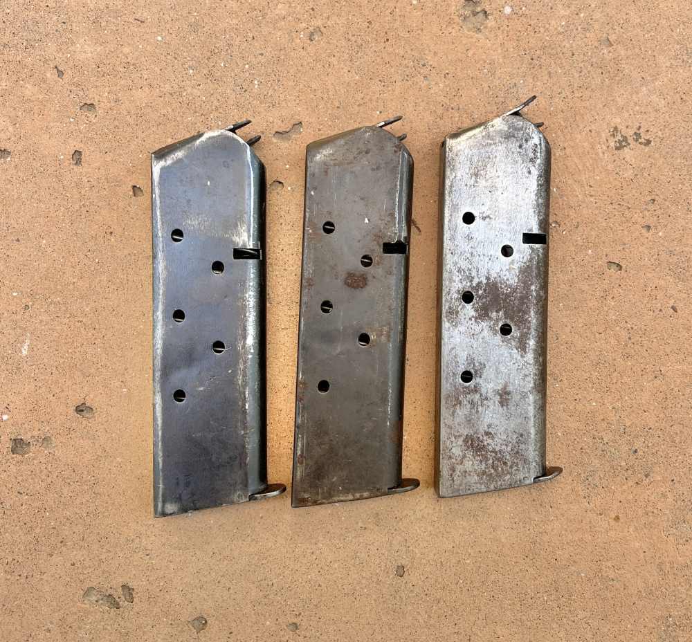 Lot of 3 WW2 Era 1911 Mags Argentine made Ballester Molina 12,xxx-img-0