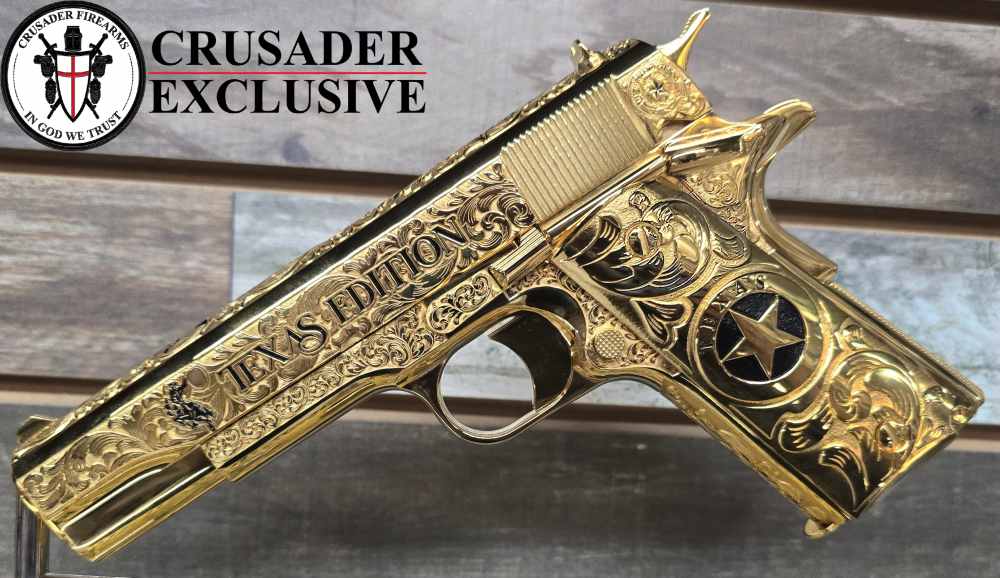 Custom Colt 1911 “Texas Edition” Gold Plated & Engraved #9 of 30 made 45ACP-img-0