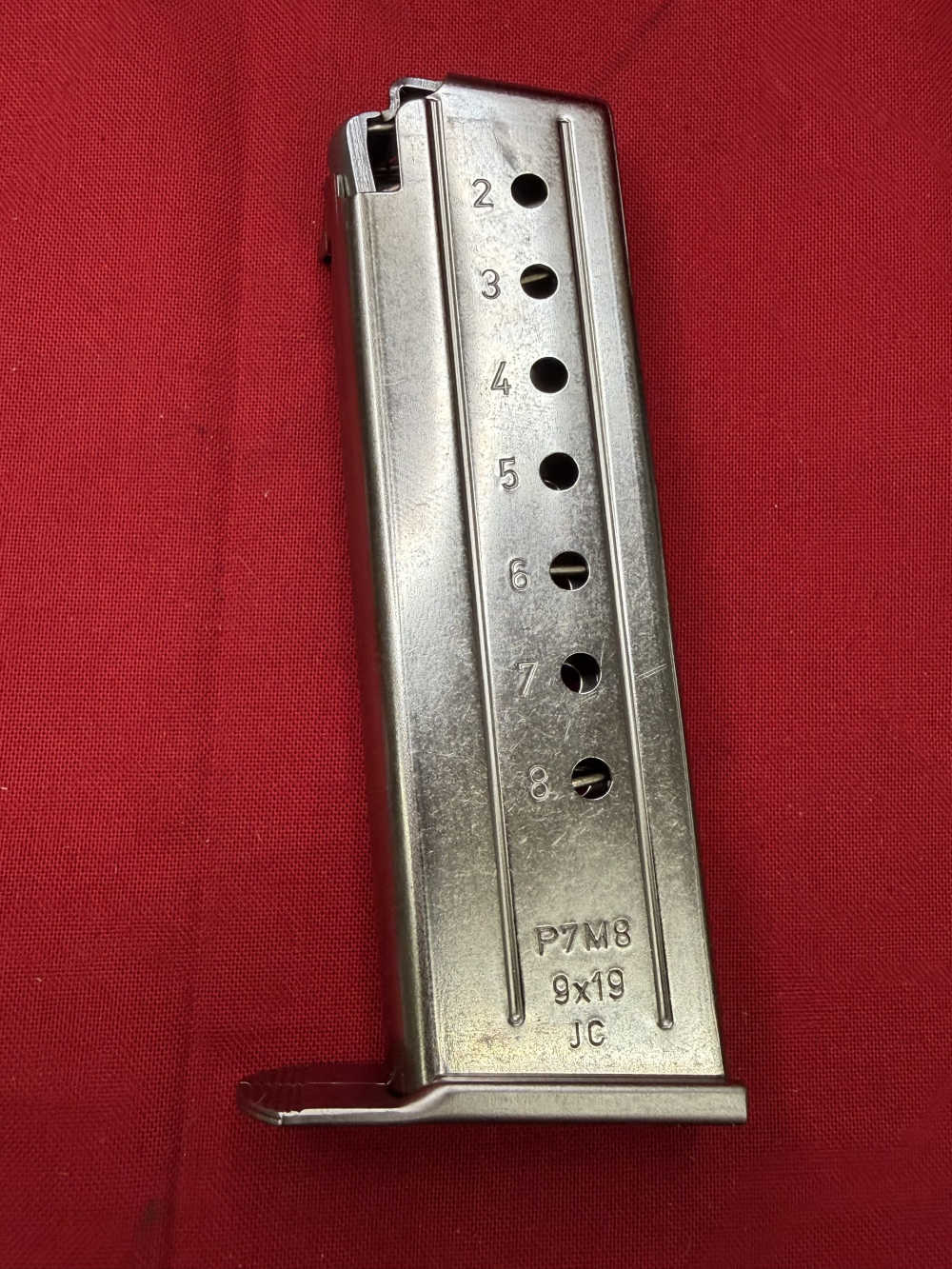 RARE HK P7M8 9mm Magazine HARD CHROME P7 M8 8RD LIKE NEW #SO352-img-1